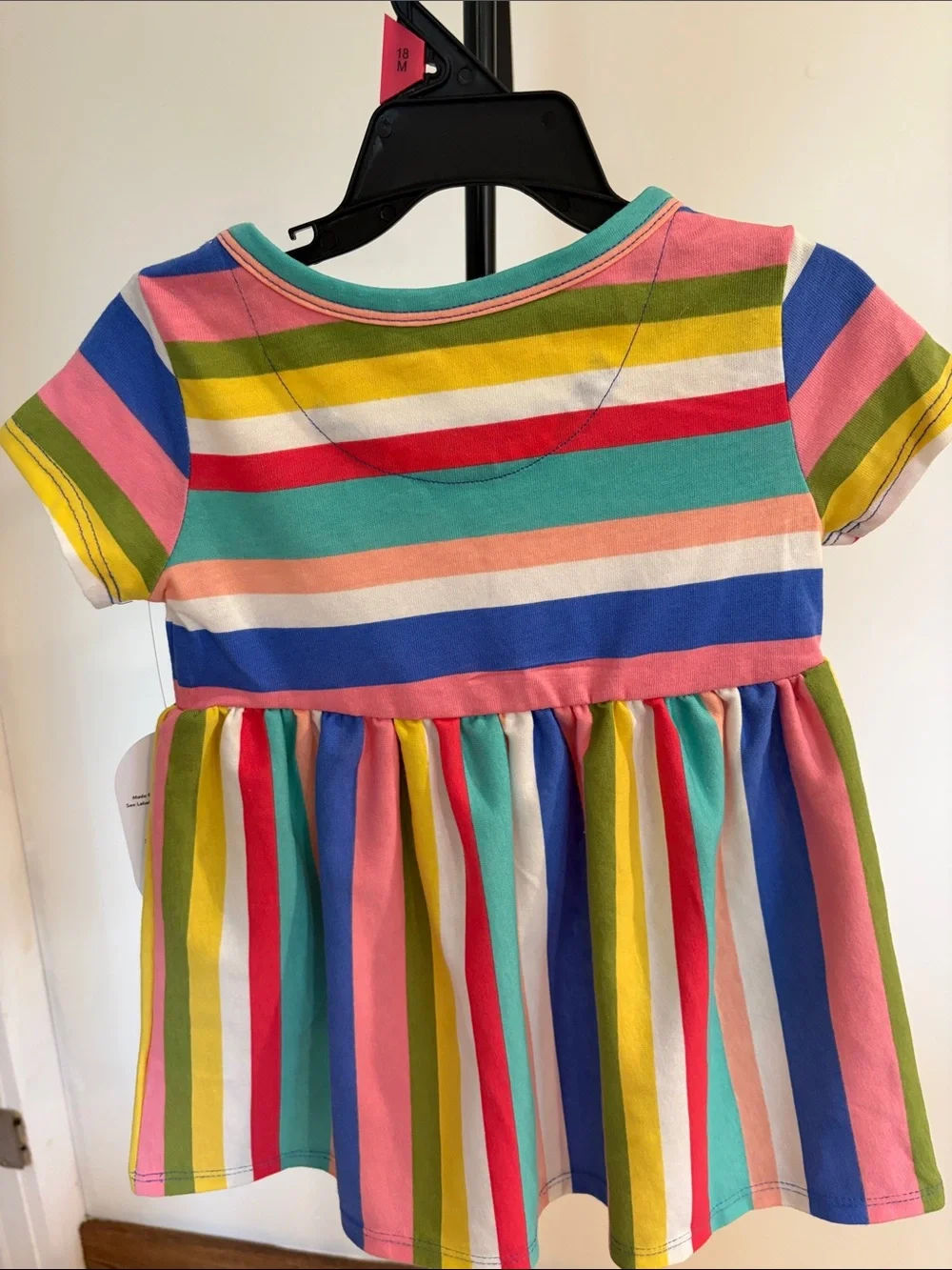 Lot of 2 NWT wonder nation multicolor dresses. 18 months.